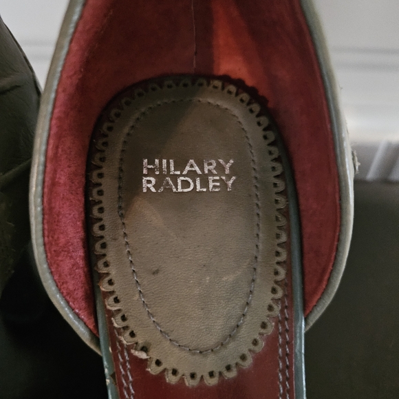 Hillary Radley Vintage Heels Size 8.5 Green with Blue Satin Bow - Picture 6 of 6